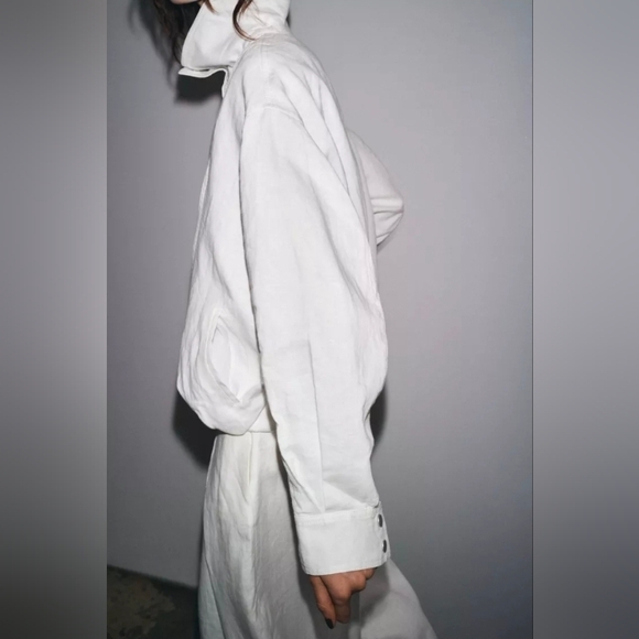 100% LINEN BOMBER ZW COLLECTION - Picture 4 of 15